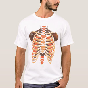Halloween-skelet van borstkas t-shirt