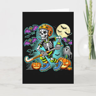 Halloween Skelet Veldhockey  Kaart