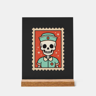 Halloween Skelet Verpleegster Stempel Ontwerp_1 Acryl Bord