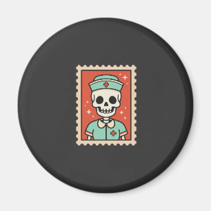 Halloween Skelet Verpleegster Stempel Ontwerp_1 Magneet