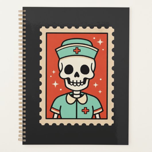 Halloween Skelet Verpleegster Stempel Ontwerp_1 Planner (Voorkant)