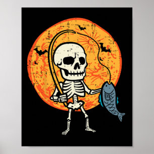 Halloween Skelet Vist Kostuum Visser Mannen B Poster
