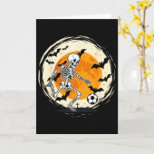 Halloween skelet voetbal grappig voetbal kostuum h kaart (Gele Bloem)