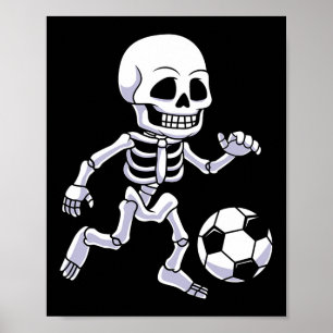 Halloween Skelet Voetballer Boys Kinder Poster