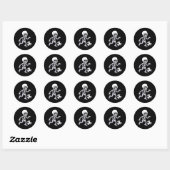 Halloween Skelet Voetballer Boys Kinder Ronde Sticker (Vel)