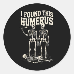 Halloween skelet vond ik humerus grappig kostuum ronde sticker