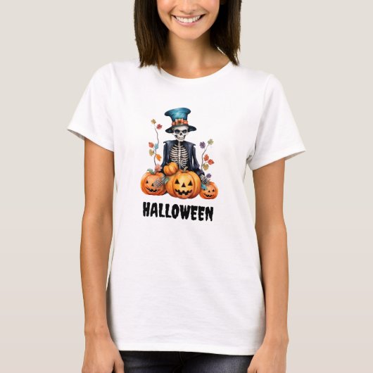 Halloween Skelet Vrouwen T-shirt (Voorkant)