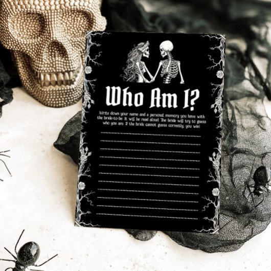 Halloween Skelet Wie Ben Ik Bruiloft Borrel Spel Kaart