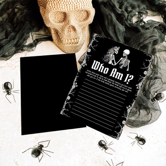 Halloween Skelet Wie Ben Ik Bruiloft Borrel Spel Kaart