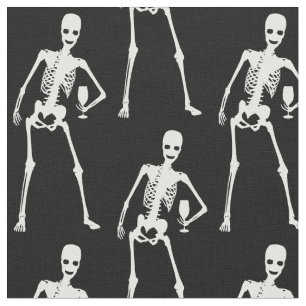 halloween skelet wijnglas kreupel grappig stof