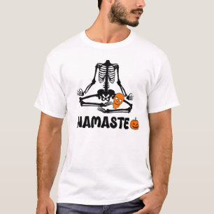 Halloween Skelet Yoga Namaste grappig T-shirt