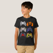 Halloween Skelet Zombie Gaming Controllers Mumie T-shirt (Voorkant volledig)