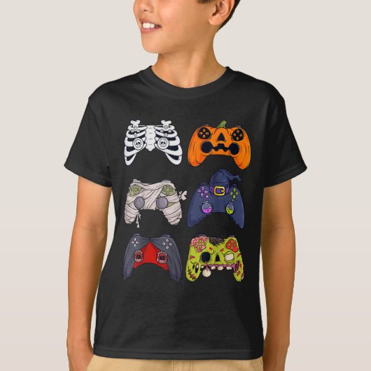 Halloween Skelet Zombie Gaming Controllers Mumie T-shirt (Voorkant)