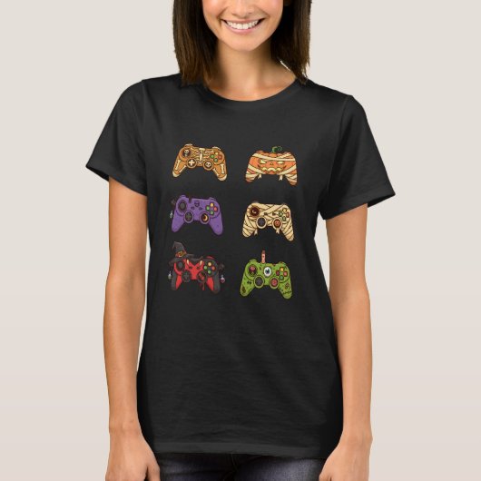 Halloween Skelet Zombie Gaming Controllers Mumie T-shirt (Voorkant)