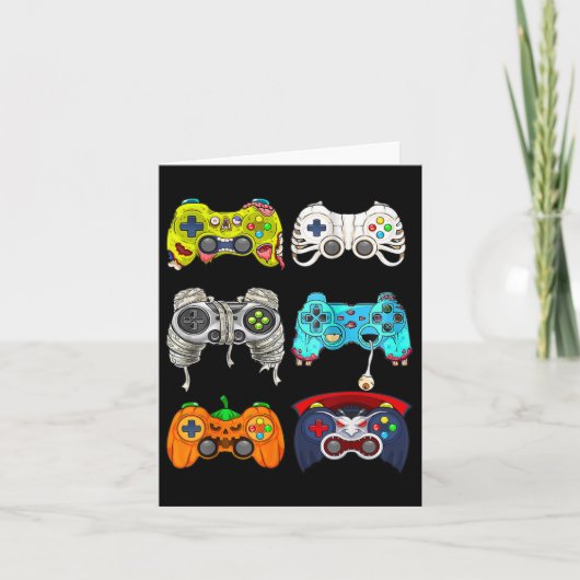 Halloween skelet zombie gaming controllers mummie kaart (Voorkant)