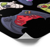 Halloween Skelet Zombie Gaming Controllers Mummie Poster (Hoek)