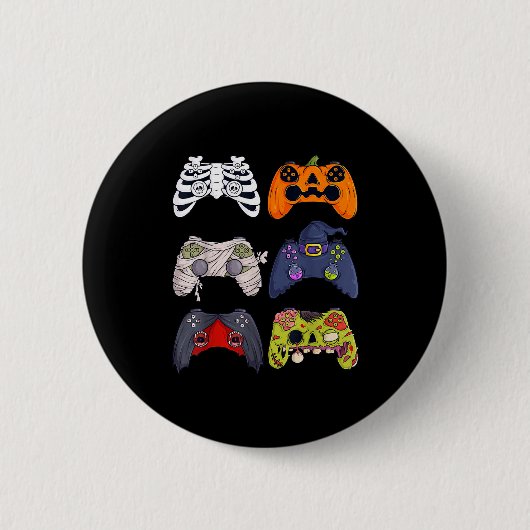 Halloween Skelet Zombie Gaming Controllers Mummie Ronde Button 5,7 Cm (Voorkant)