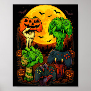 Halloween Skelet Zombie Mumie Gamecontroller Poster
