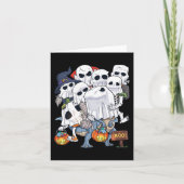 Halloween Skelet Zombie Riding T Rex Grappige Pomp Kaart (Voorkant)