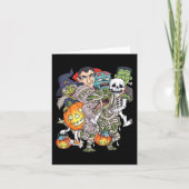 Halloween Skelet Zombie Rijden Mummy T Rex Grappig Kaart (Voorkant)