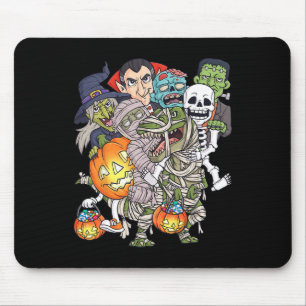 Halloween Skelet Zombie Rijden Mummy T Rex Grappig Muismat