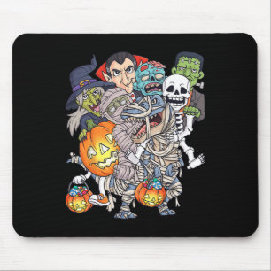 Halloween Skelet Zombie Rijden Mummy T Rex Grappig Muismat