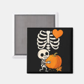 Halloween skelet zwangerschapsaankondiging Soky mo Magneet (Voorkant / Achterkant)