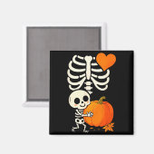 Halloween Skelet Zwangerschapsaankondiging Soky Mo Magneet (Voorkant / Achterkant)