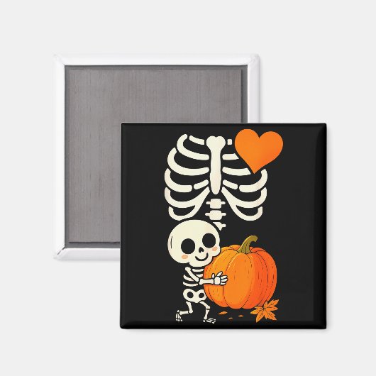 Halloween Skelet Zwangerschapsaankondiging Soky Mo Magneet (Voorkant / Achterkant)