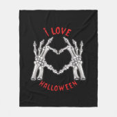 Halloween Skeletale Handen Hart Grappig Gezegde Fleece Deken (Voorkant)