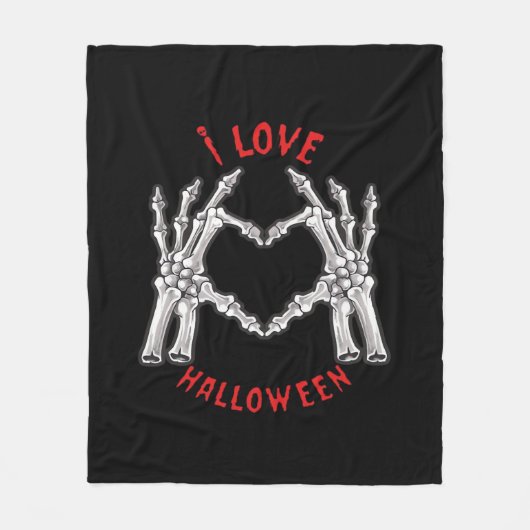 Halloween Skeletale Handen Hart Grappig Gezegde Fleece Deken (Voorkant)