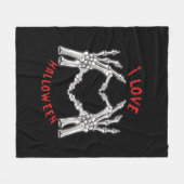 Halloween Skeletale Handen Hart Grappig Gezegde Fleece Deken (Voorkant (Horizontaal))