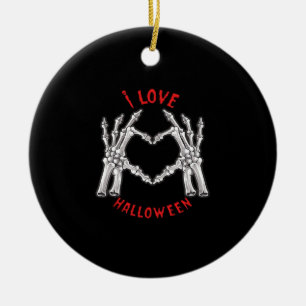 Halloween Skeletale Handen Hart Grappig Gezegde Keramisch Ornament