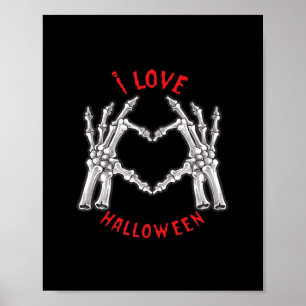Halloween Skeletale Handen Hart Grappig Gezegde Poster