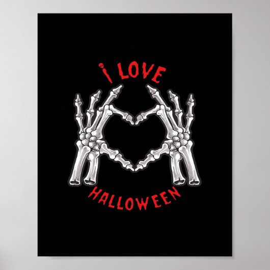 Halloween Skeletale Handen Hart Grappig Gezegde Poster (Voorkant)