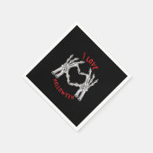 Halloween Skeletale Handen Hart Grappig Gezegde Servet (Hoek)