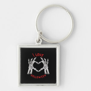Halloween Skeletale Handen Hart Grappig Gezegde Sleutelhanger
