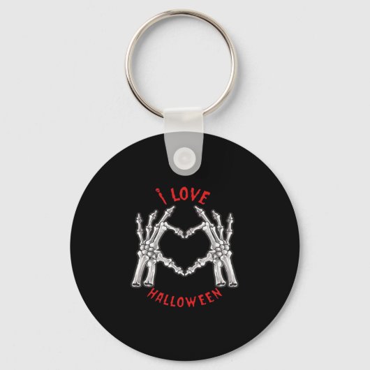 Halloween Skeletale Handen Hart Grappig Gezegde Sleutelhanger (Voorkant)