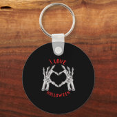 Halloween Skeletale Handen Hart Grappig Gezegde Sleutelhanger (Voorkant)