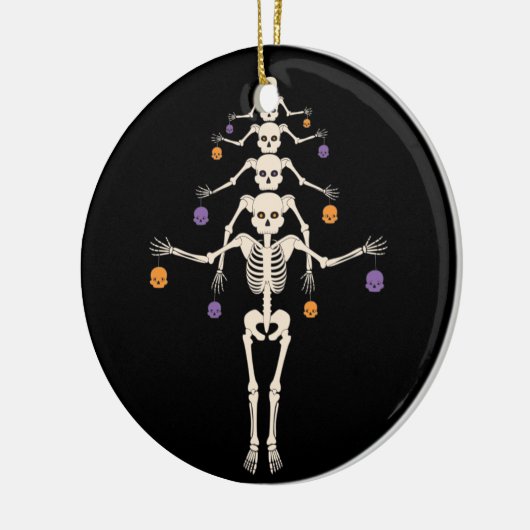 Halloween skeletboom keramisch ornament (Links)
