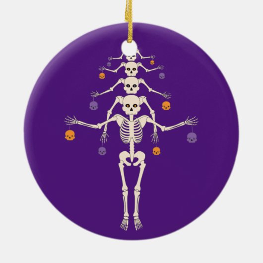 Halloween skeletboom keramisch ornament (Achterkant)