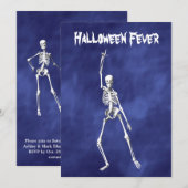 Halloween Skeletkoorts Uitnodiging voor Paarse smo (Voorkant / Achterkant)