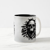 Halloween Skeleton 3D Mug Tweekleurige Koffiemok (Voorkant rechts)