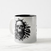 Halloween Skeleton 3D Mug Tweekleurige Koffiemok (Voorkant links)