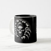 Halloween Skeleton 3D Mug Tweekleurige Koffiemok (Voorkant links)