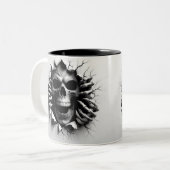 Halloween Skeleton 3D Mug Tweekleurige Koffiemok (Voorkant links)