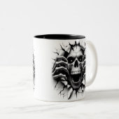 Halloween Skeleton 3D Mug Tweekleurige Koffiemok (Voorkant rechts)