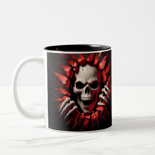 Halloween Skeleton 3D Mug Tweekleurige Koffiemok (Links)