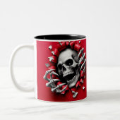 Halloween Skeleton 3D Mug Tweekleurige Koffiemok (Links)