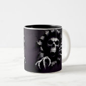 Halloween Skeleton 3D Mug Tweekleurige Koffiemok (Voorkant rechts)